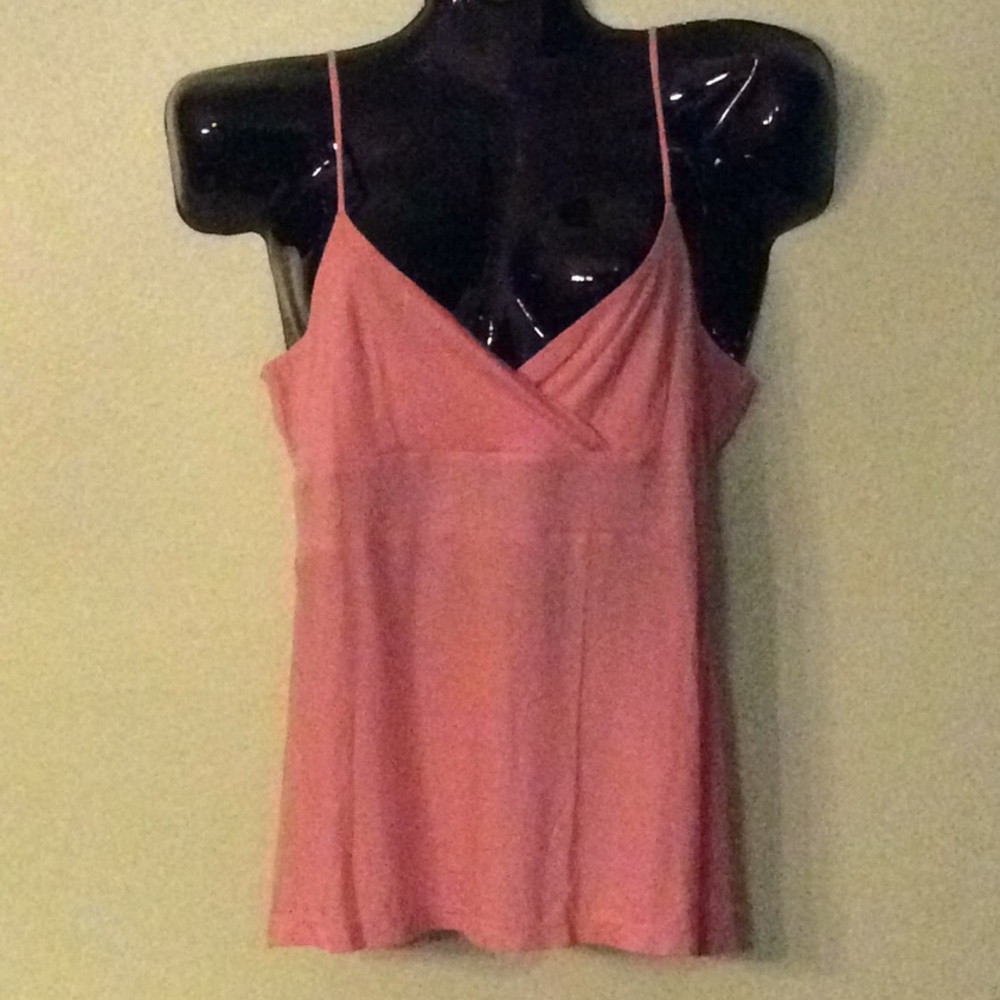 Anthropologie Pink Top Empire Waist V-Cut Straps
